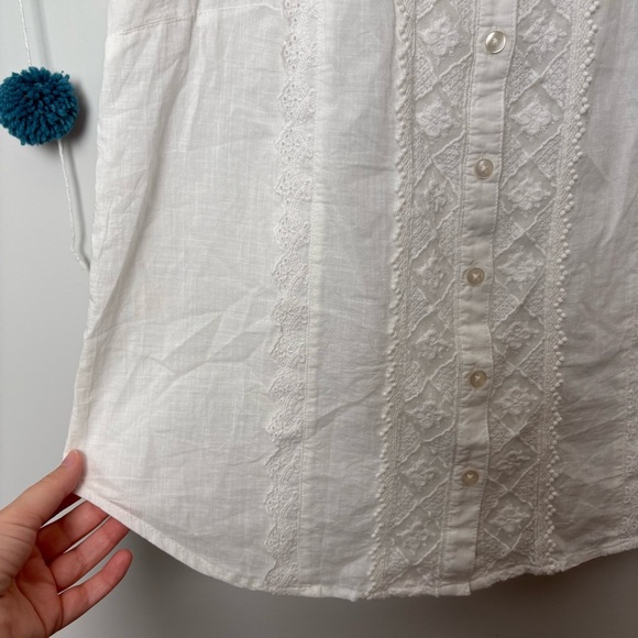 Anthropologie White Eyelet Embroidered Tank - Picture 5 of 8